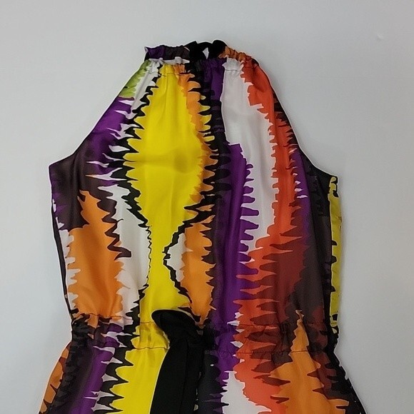 TRINA TURK Wavelengths Colorful Silk Halter Dress size 2 - Picture 2 of 9